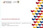 Ministerio  de Educación  Nacional – Subdirección de Permanencia Bogotá  -  Septiembre  de 2012