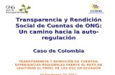 Transparencia y Rendición Social de Cuentas de ONG: Un camino hacia la auto-regulaci ón
