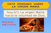Tema N°5.  La virgen María  hacia la voluntad de Dios ,