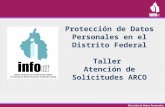 Protección  de Datos Personales en el Distrito  Federal Taller  Atención de Solicitudes ARCO