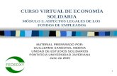 CURSO VIRTUAL DE ECONOMÍA SOLIDARIA MÓDULO 3: ASPECTOS LEGALES DE LOS  FONDOS DE EMPLEADOS