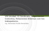VIII Unidad: El Sindicato, Negociacion Colectiva, Relaciones Internas con los trabajadores.