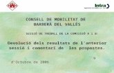 CONSELL DE MOBILITAT DE  BARBERÀ DEL VALLÈS SESSIÓ DE TREBALL DE LA COMISSIÓ A i B: