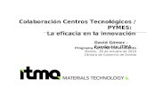 Colaboración Centros Tecnológicos / PYMES:   La eficacia en la innovación