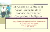 El Aporte de la Mujer al Valor Promedio de la Producción Familiar Campesina e Indígena