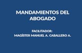 MANDAMIENTOS DEL ABOGADO FACILITADOR :  MAGÍSTER MANUEL A. CABALLERO A.