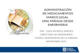 ADMINISTRACIÓN DE MEDICAMENTOS MARCO LEGAL  UNA MIRADA DESDE ENFERMERIA