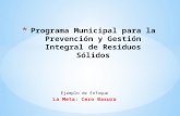 Programa Municipal para la Prevención y Gestión Integral de Residuos Sólidos