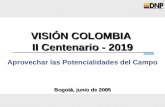 VISI Ó N COLOMBIA  II Centenario - 2019 Aprovechar las Potencialidades del Campo
