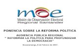 PONENCIA SOBRE LA REFORMA POLÍTICA  AUDIENCIA PÚBLICA REGIONAL