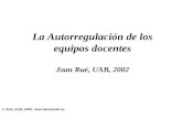 La Autorregulación de los equipos docentes Joan Rué, UAB, 2002
