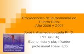 Proyecciones de la economía de Puerto Rico: Año 2006 y 2007