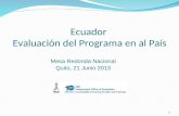 Ecuador  Evaluación del Programa en al País