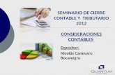 SEMINARIO DE CIERRE CONTABLE Y  TRIBUTARIO 2012 CONSIDERACIONES CONTABLES