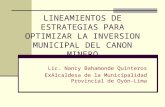 LINEAMIENTOS DE ESTRATEGIAS PARA OPTIMIZAR LA INVERSION MUNICIPAL DEL CANON MINERO