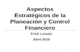 Aspectos Estratégicos de la Planeación y Control Financiero