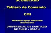 BALANCED SCORECARD Tablero de Comando    CMI Dirección Apoyo Desarrollo Institucional