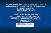“GÉNERO Y POBREZA EN ECUADOR:  DESAFÍOS PARA LA FORMULACIÓN DE POLÍTICAS PÚBLICAS”