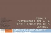 Tema 7.  Instruments per a la gestió educativa dels centres