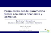 Propuestas desde Suramérica frente a la crisis financiera y climática