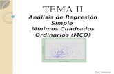 TEMA  II Análisis de  Regresión  Simple  Mínimos Cuadrados Ordinarios  (MCO)