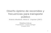 Diseño óptimo de recorridos y frecuencias para transporte público