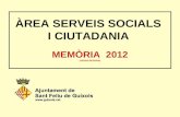 . ÀREA SERVEIS SOCIALS  I CIUTADANIA . MEMÒRIA  2012 (VERSIÓ REDUÏDA) .