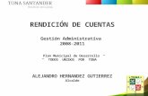 RENDICIÓN DE CUENTAS Gestión Administrativa  2008-2011 Plan Municipal de Desarrollo