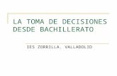 LA TOMA DE DECISIONES DESDE BACHILLERATO