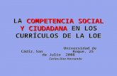 LA  COMPETENCIA SOCIAL Y CIUDADANA  EN LOS CURRÍCULOS DE LA LOE