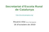 Secretariat d’Escola Rural  de Catalunya erural.pangea