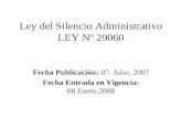 Ley del Silencio Administrativo LEY N 29060