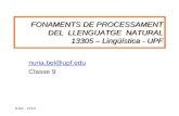 FONAMENTS DE PROCESSAMENT DEL  LLENGUATGE  NATURAL 13305 – Lingüística - UPF