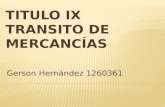 TITULO IX  TRANSITO DE MERCANCÍAS