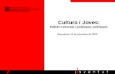 Cultura i Joves: Hàbits culturals i polítiques públiques