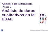 Sesión 3.1. Análisis de Situación, Paso 2 Análisis de datos cualitativos en la ESAE