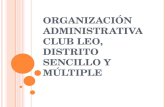 Organización administrativa club leo, distrito sencillo y múltiple
