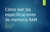 Cómo  leer  las especificaciones  de  memoria  RAM