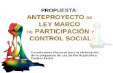 PROPUESTA: ANTEPROYECTO  DE LEY MARCO  DE  PARTICIPACIÓN  Y  CONTROL SOCIAL