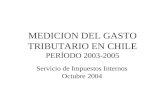 MEDICION DEL GASTO TRIBUTARIO EN CHILE PERÍODO 2003-2005