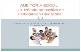 AUDITORIA SOCIAL   Un  Método propositivo de Participación Ciudadana