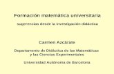 Formación matemática universitaria sugerencias desde la investigación didáctica