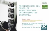 PRESENTACIÓN DEL GRUPO DE INVESTIGACIÓN  UNIVERSIDAD DE CANTABRIA