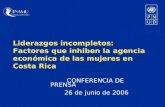 Liderazgos incompletos: Factores que inhiben la agencia económica de las mujeres en Costa Rica