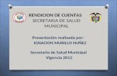 RENDICION DE CUENTAS  SECRETARIA DE SALUD MUNICIPAL