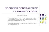 NOCIONES GENERALES DE LA FARMACOLOGIA