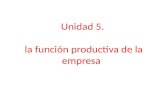 Unidad 5.  la función productiva de la empresa