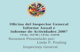 Resumen Presentado por:                                    Linda P. Fealing Inspectora  General