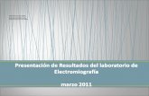 Presentación de Resultados del laboratorio de Electromiografía marzo 2011