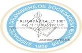 “ REFORMA A LA LEY 100”. LEY 1122 DE ENERO 9 DE 2007